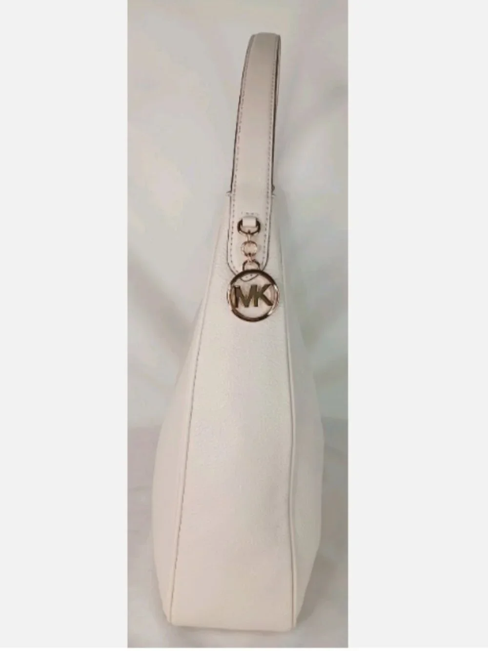 Michael Kors Nayla Medium Shoulder Bag Pebbled Leather Light Cream *BAG ONLY*